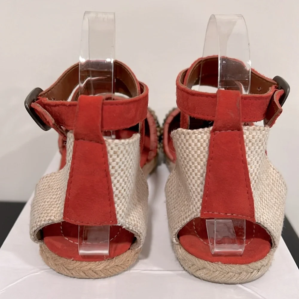 Bacio 61 Anthropologie Beaded Ankle Strap Espadrilles Size 7.5